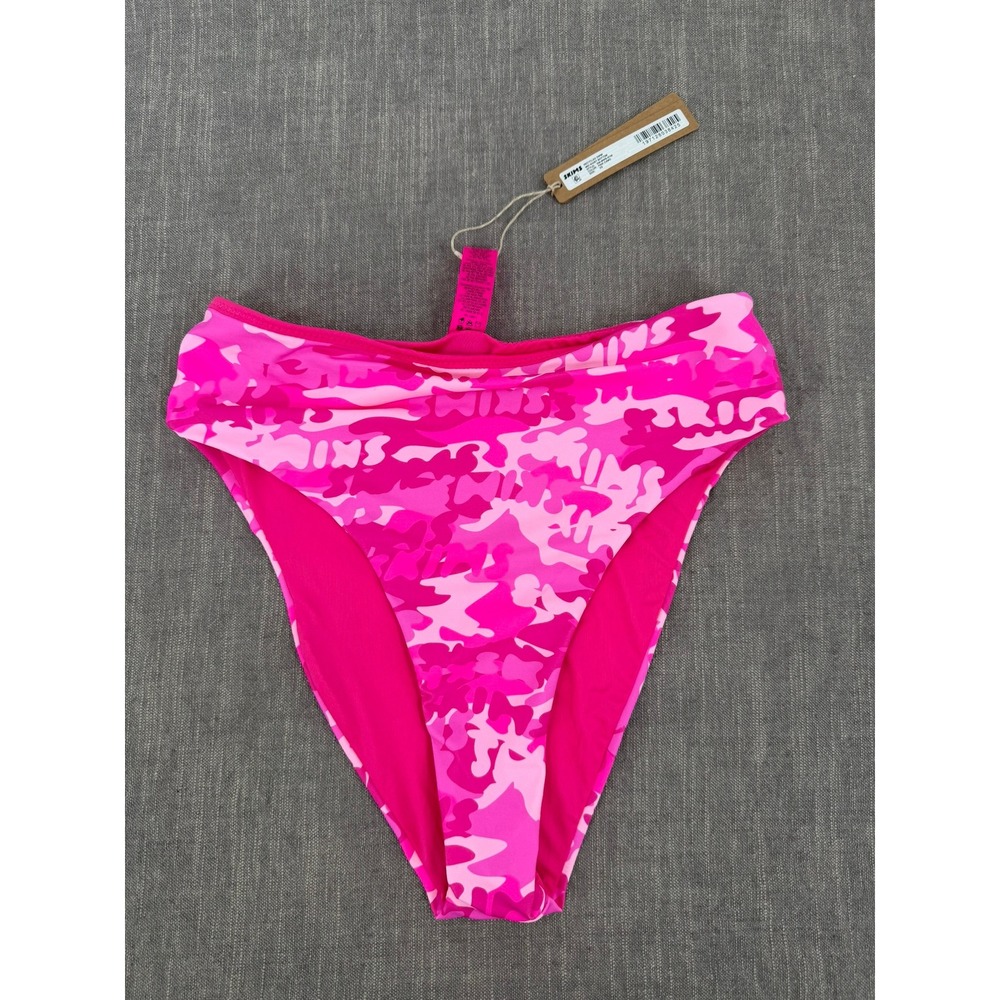 SKIMS Recycled Swim Mid Waist Bottom Bikini Rare Pink Camo Print Size XS NWT